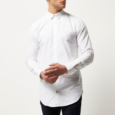 White longline Oxford shirt